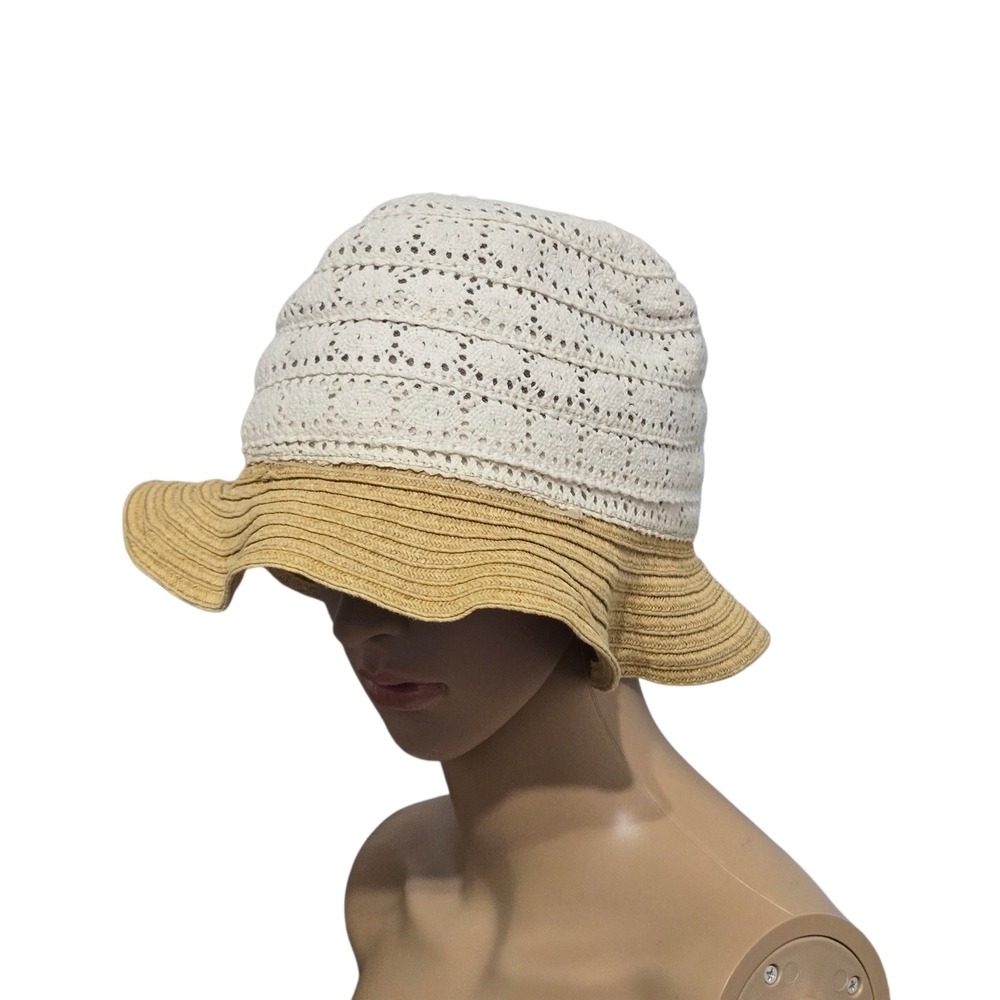 San Diego Hat Elegant Two-Tone Crochet Sun Hat